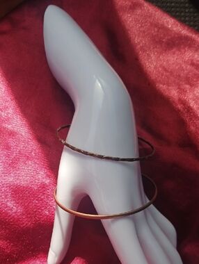 Classic Thin Gold-Tone Bangle Bracelets - Set of 2